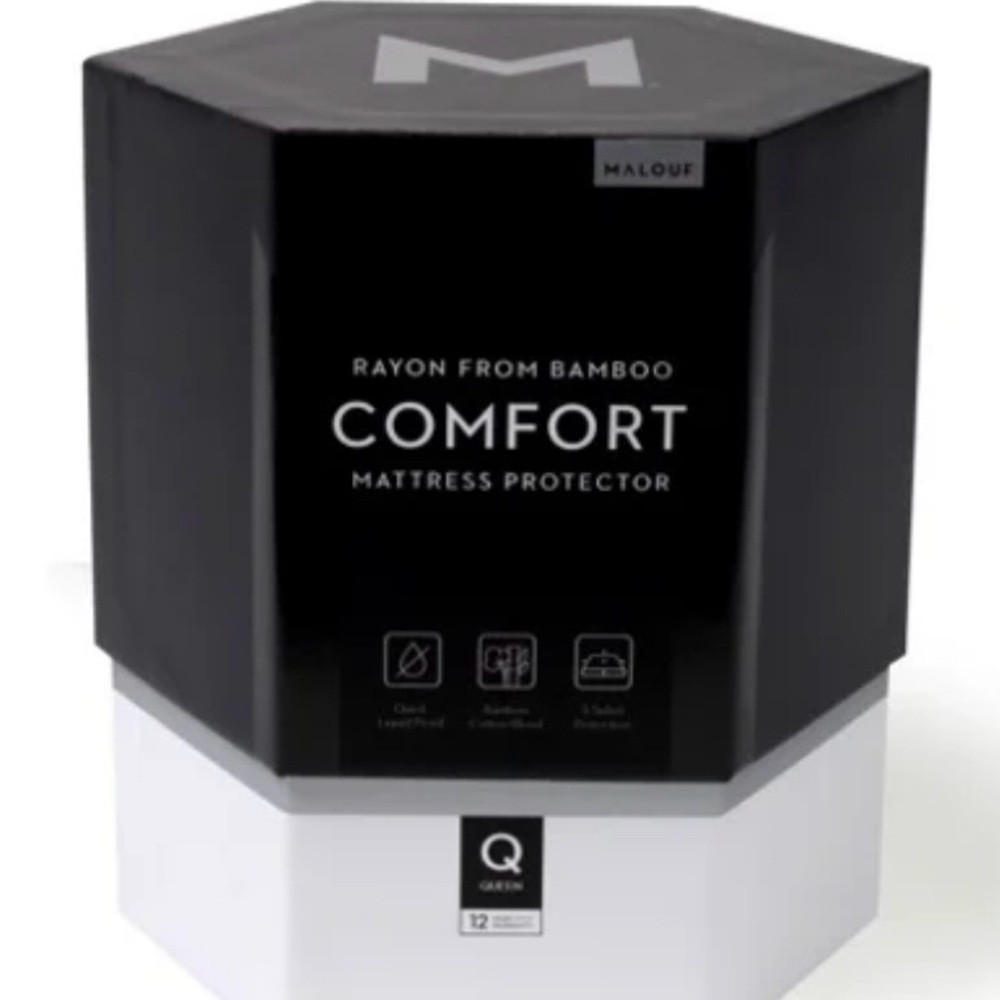 Malouf White Bamboo Mattress Protector